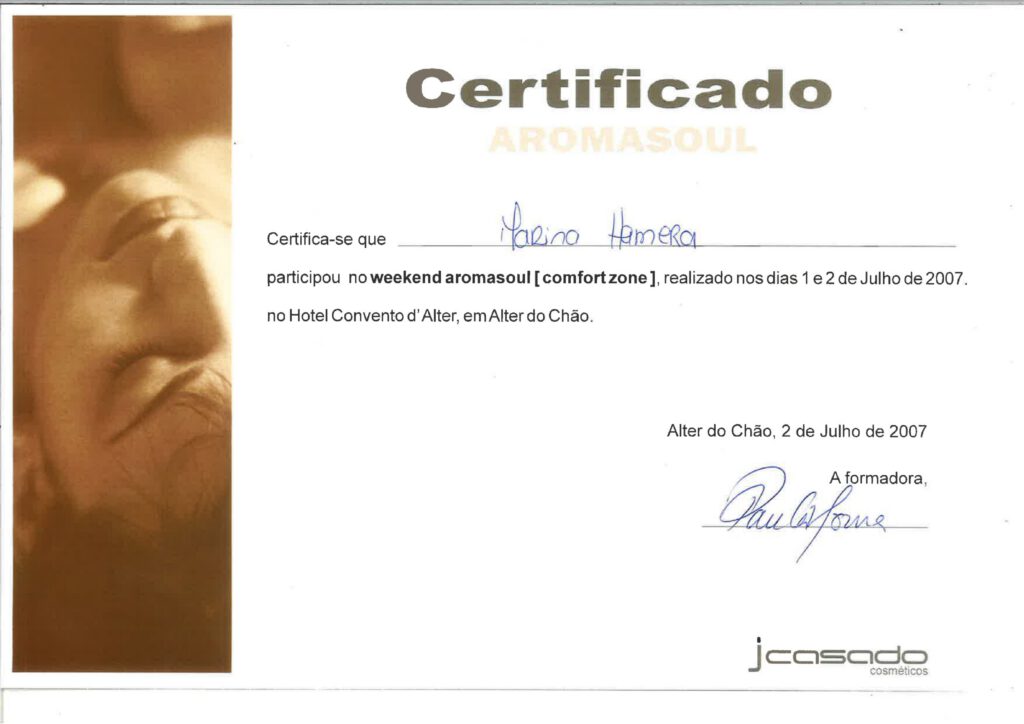 Certificado – Aromasoul