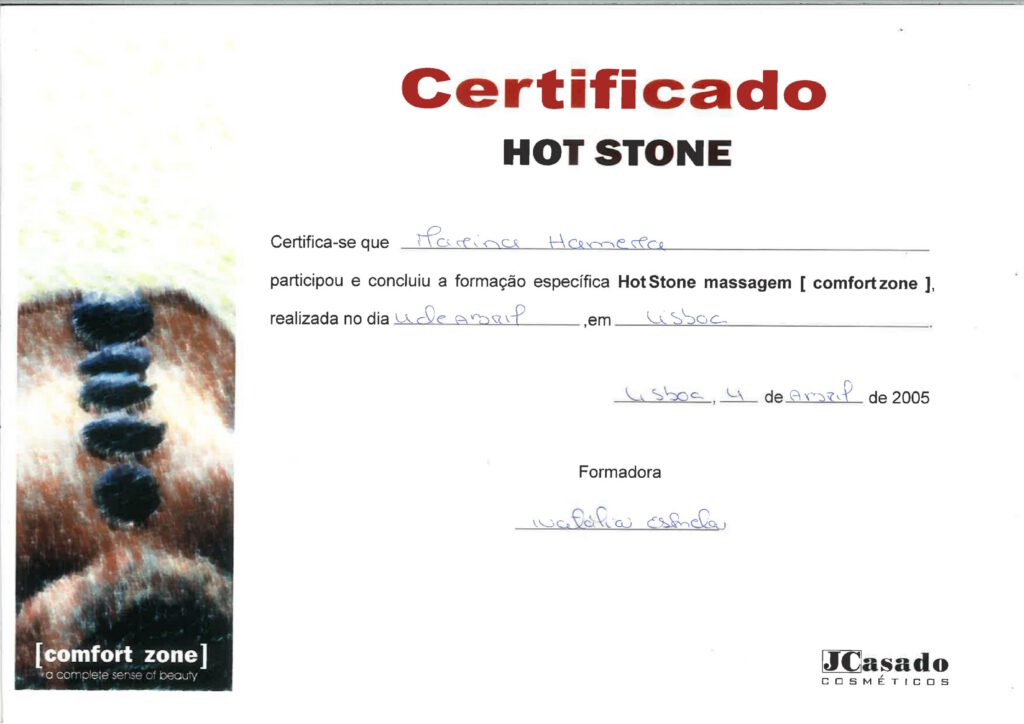 Certificado – Hot Stone Massagem