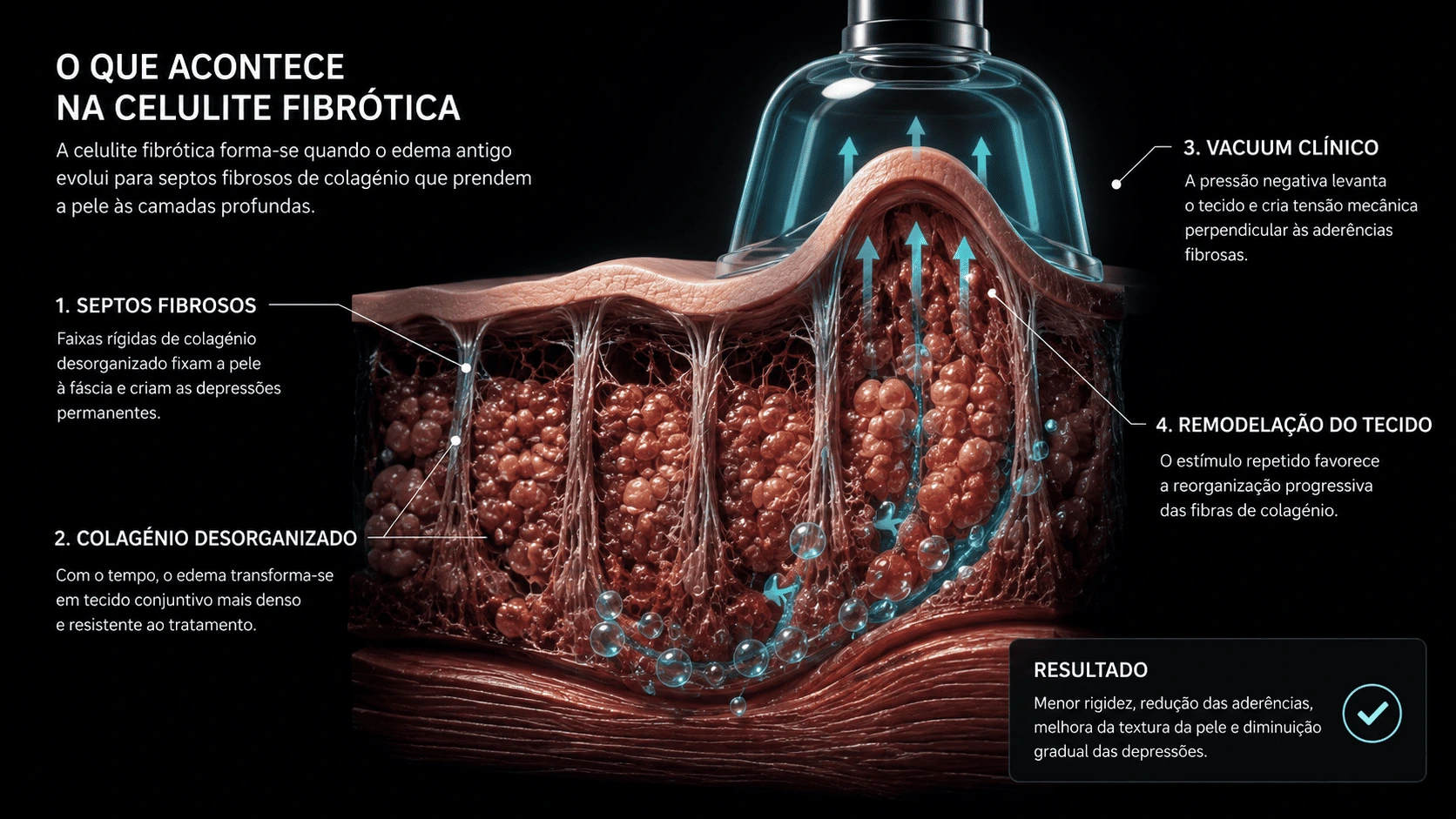 celulite fibrótica tratamento com vacuum e fricção transversal — nódulos profundos grau 3 e 4, Fisalis Leiria
